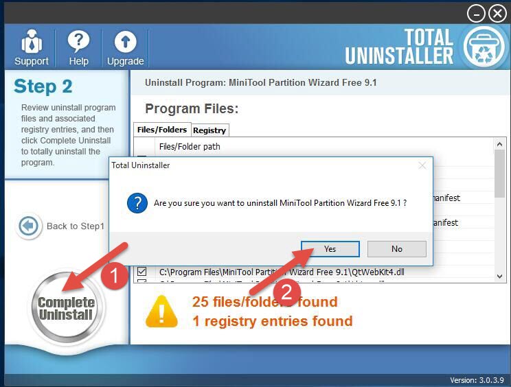 uninstall MiniTool Partition Wizard Free Edition 