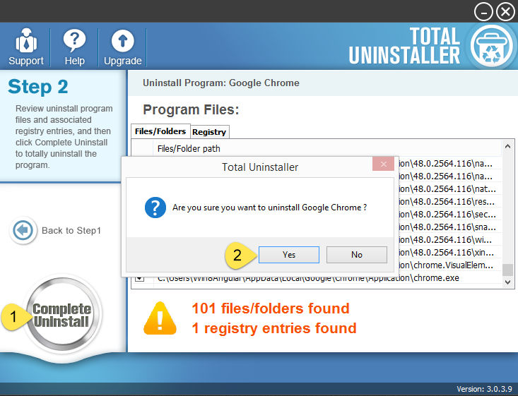 Uninstall Google Chrome with Total Uninstaller (2)