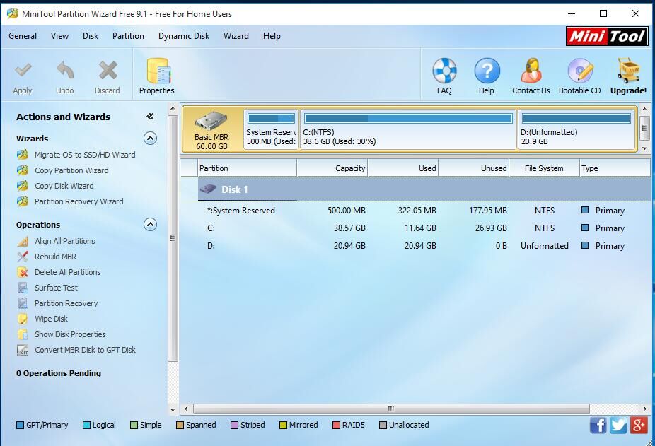 Free Download Mini Partition Wizard