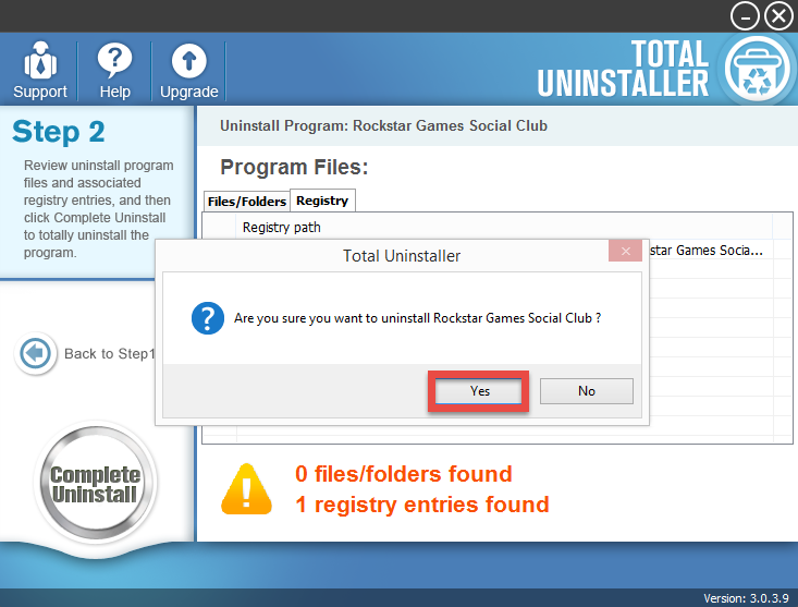 uninstall Rockstar Games Social Club with Total Uninstaller (2)