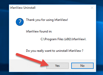 confirm uninstall with iv uninstall progrma