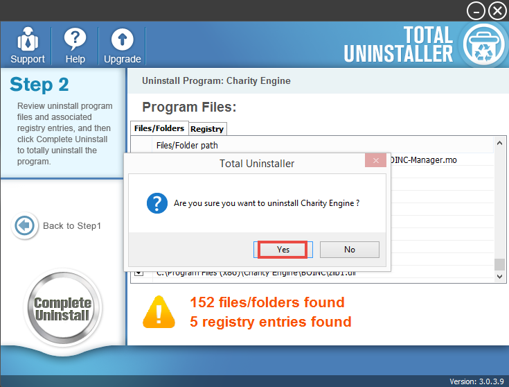 uninstall Charity Engine with Total Uninstaller (2)