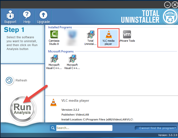 uninstall VLC Media Player 1 TU