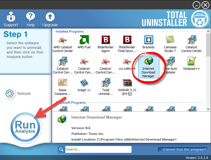 Uninstall Internet Download Manager with Total Unisntaller (1)