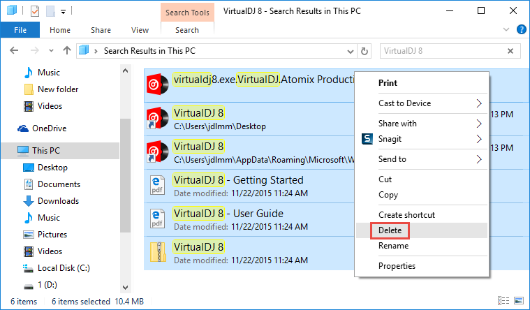 delete VirtualDJ 8 residuals (2)