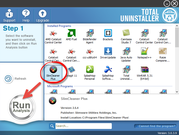 uninstall SlimCleaner Plus with Total Uninstaller
