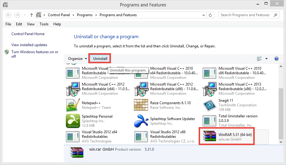 uninstall WinRAR (64-bit) (2)