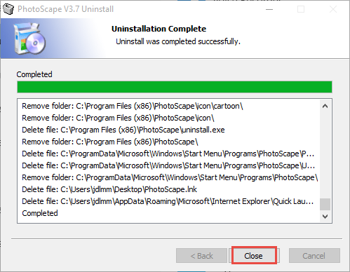 PhotoScape uninstall prompts (2)