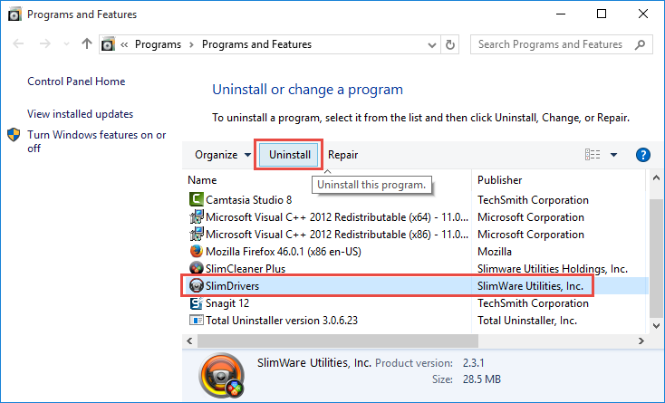 Uninstall SlimDrivers Free (4)