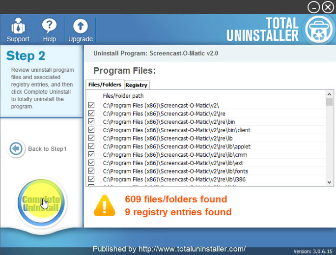 completely uninstall Screencast-O-Matic