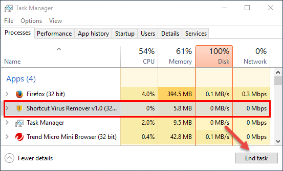 Uninstall Shortcut Virus Remover on Windows (1)