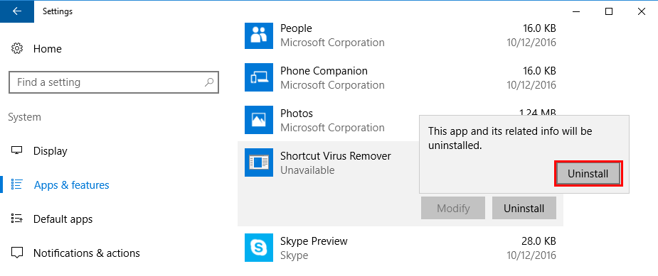 Uninstall Shortcut Virus Remover on Windows (3)