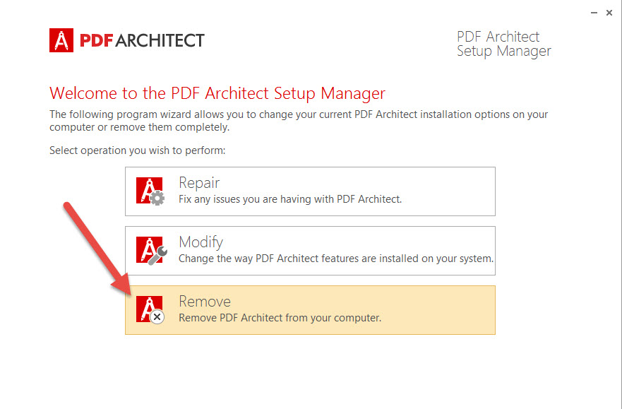 PDF Architect remover