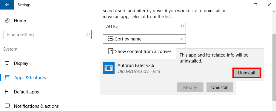 Uninstall Autorun Eater on Windows (4)