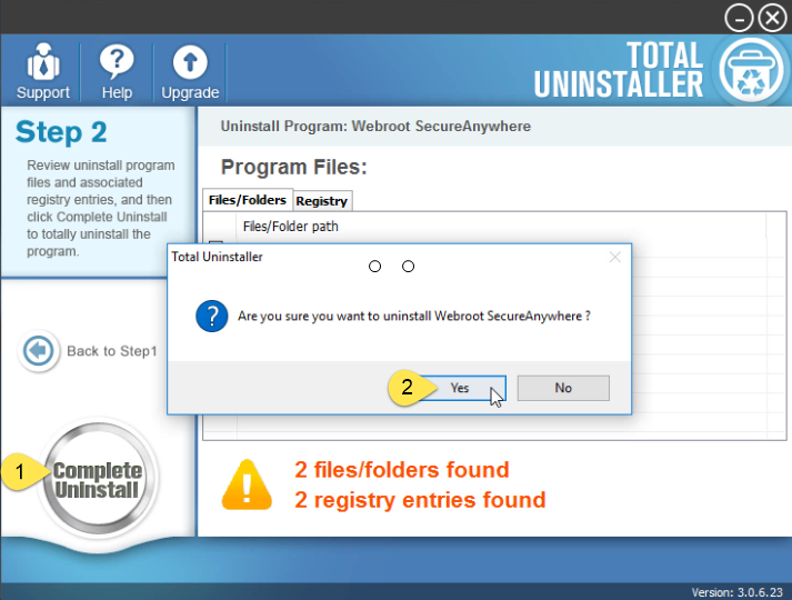 uninstall Webroot SecureAnywhere Antivirus 2016 using Total Uninstaller (2)
