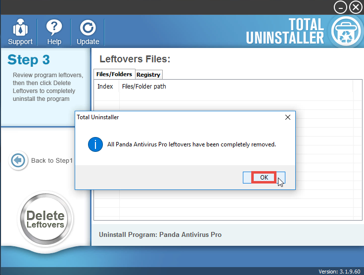 Uninstall Panda Antivirus Pro -Total Uninstaller