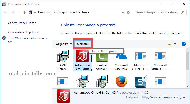 Uninstall Ashampoo Anti-Virus on Windows - Total Uninstaller (6)