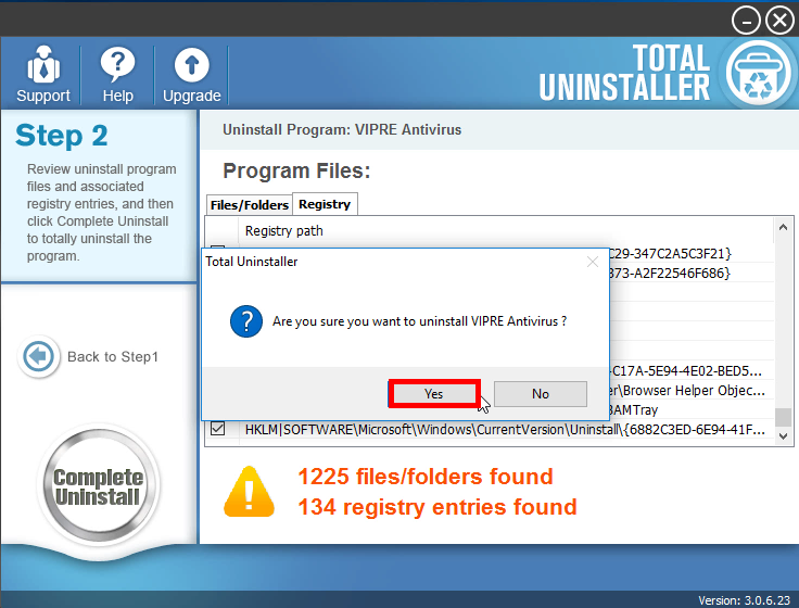 Uninstall VIPRE Antivirus 2016 with Total Uninstaller (2)