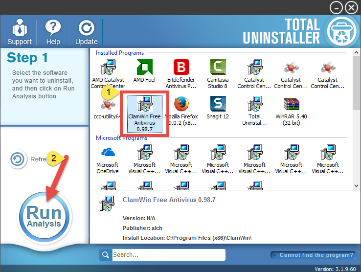 uninstall ClamWin Antivirus on Windows - Total Uninstaller (7)