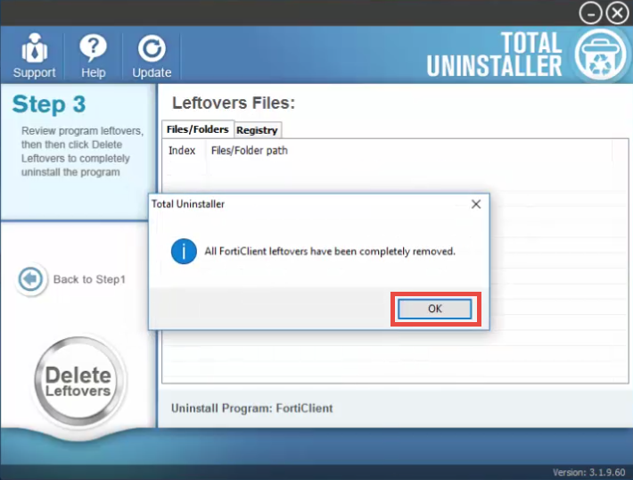 uninstall FortiClient on Windows - Total Uninstaller (13)