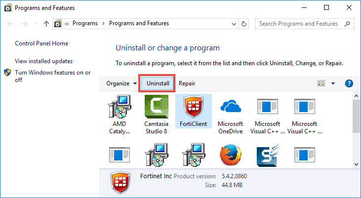 uninstall FortiClient on Windows - Total Uninstaller (4)