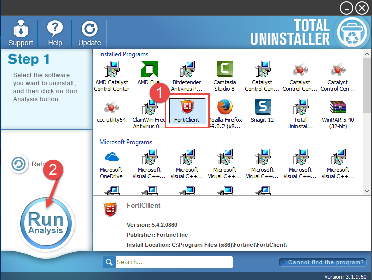 uninstall FortiClient on Windows - Total Uninstaller (8)