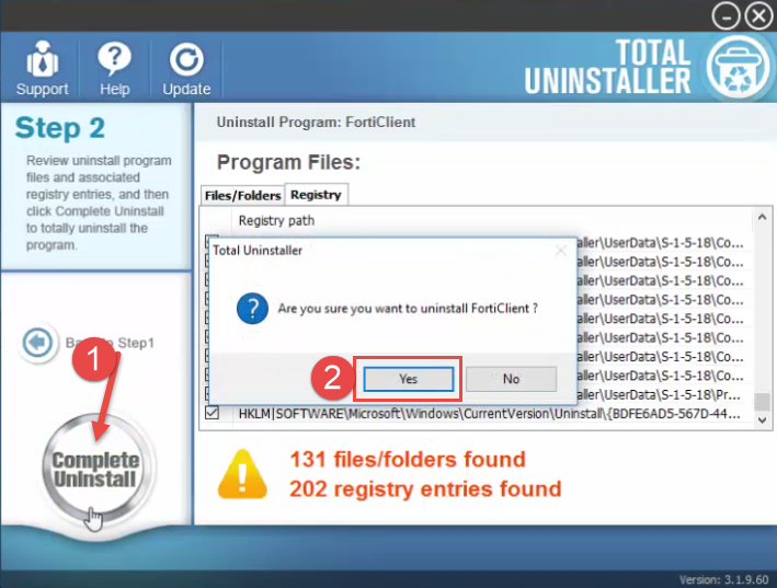 uninstall FortiClient on Windows - Total Uninstaller (9)