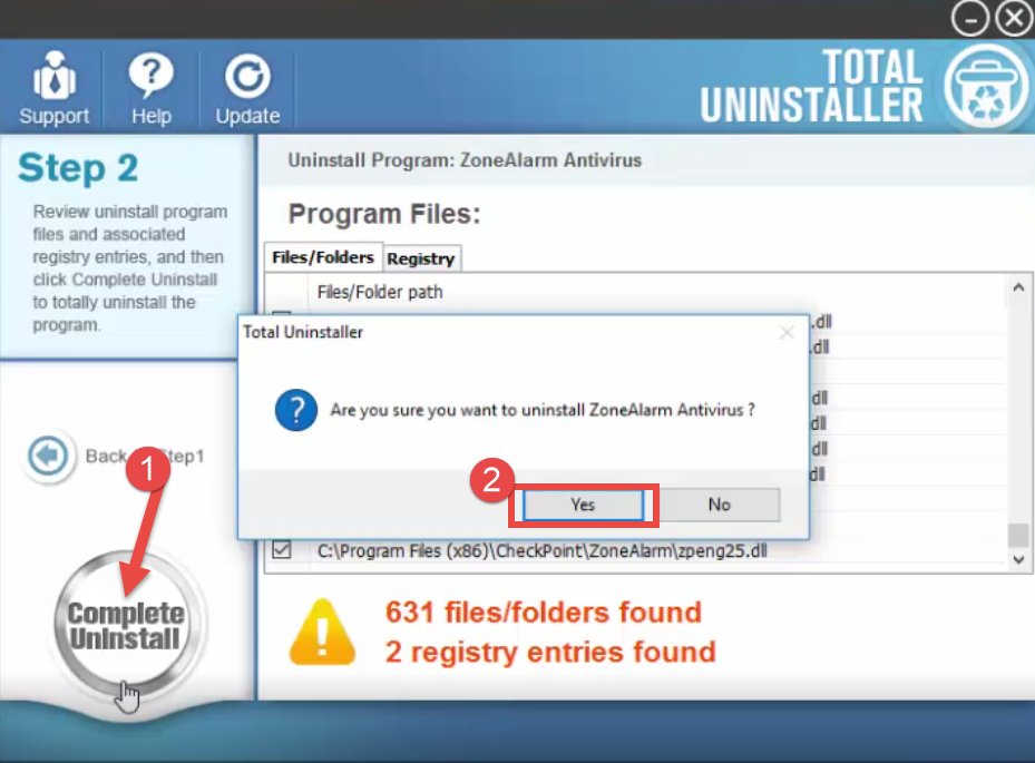 Uninstall ZoneAlarm Pro Antivirus + Firewall - Total Uninstaller (10)