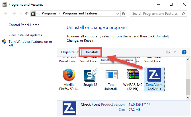 Uninstall ZoneAlarm Pro Antivirus + Firewall - Total Uninstaller (5)