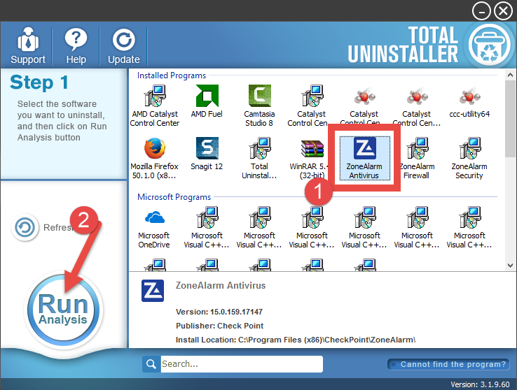 Uninstall ZoneAlarm Pro Antivirus + Firewall - Total Uninstaller (9)