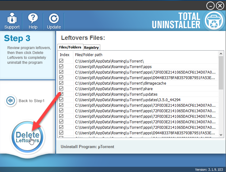 uninstall uTorrent