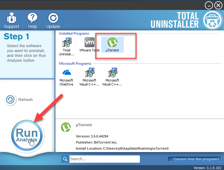 uninstall µTorrent with TU