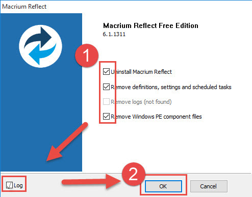 remove Macrium Reflect Free