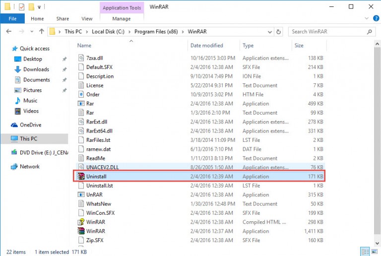 winrar cannot open list file uninstall lst