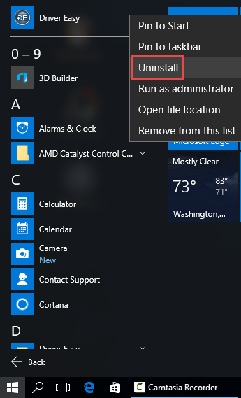 uninstall Driver Easy from Windows (2)