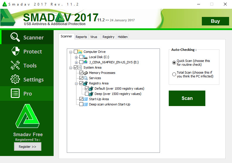 uninstall SmadAV 2017