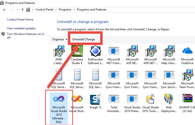 uninstall Microsoft Visual Studio manually