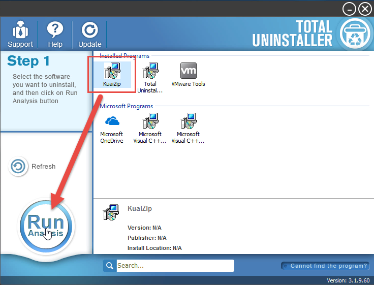 uninstall KuaiZip with Total Uninstaller