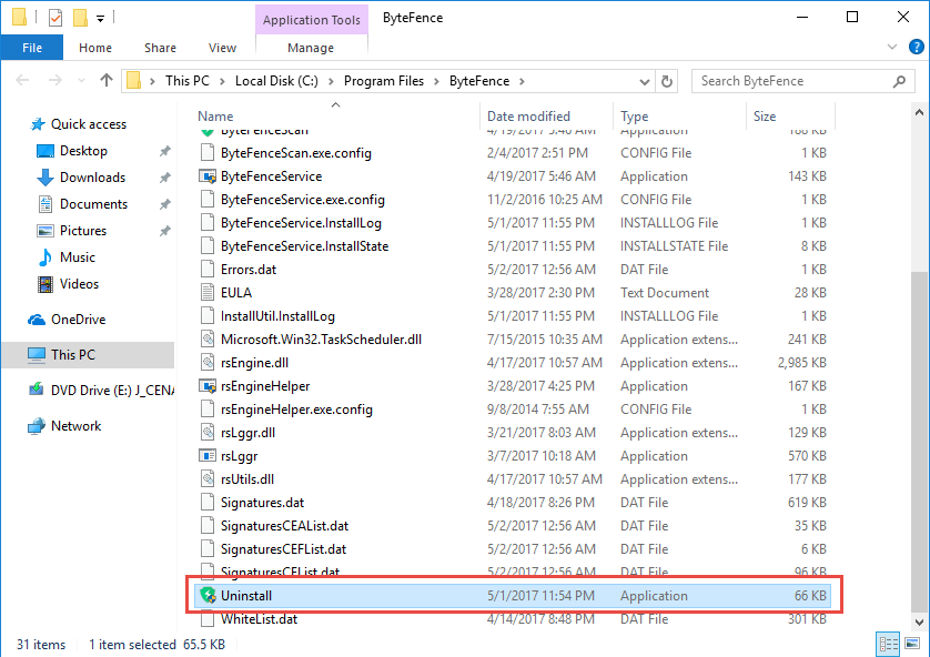 ByteFence_uninstaller