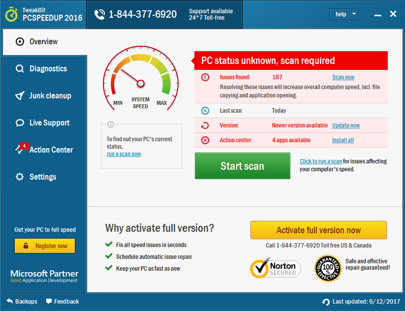 uninstall TweakBit PCSpeedUp quickly