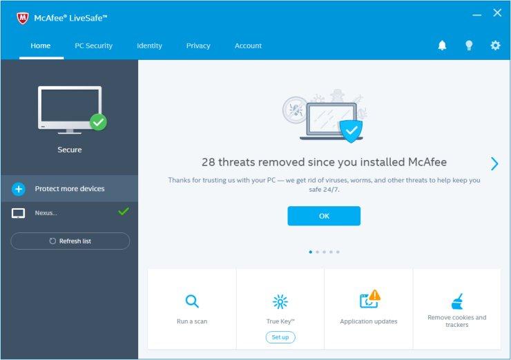 uninstall McAfee LiveSafe