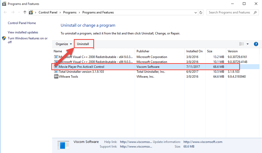 uninstall_Movie_Player_Pro_ActiveX_Control_manually