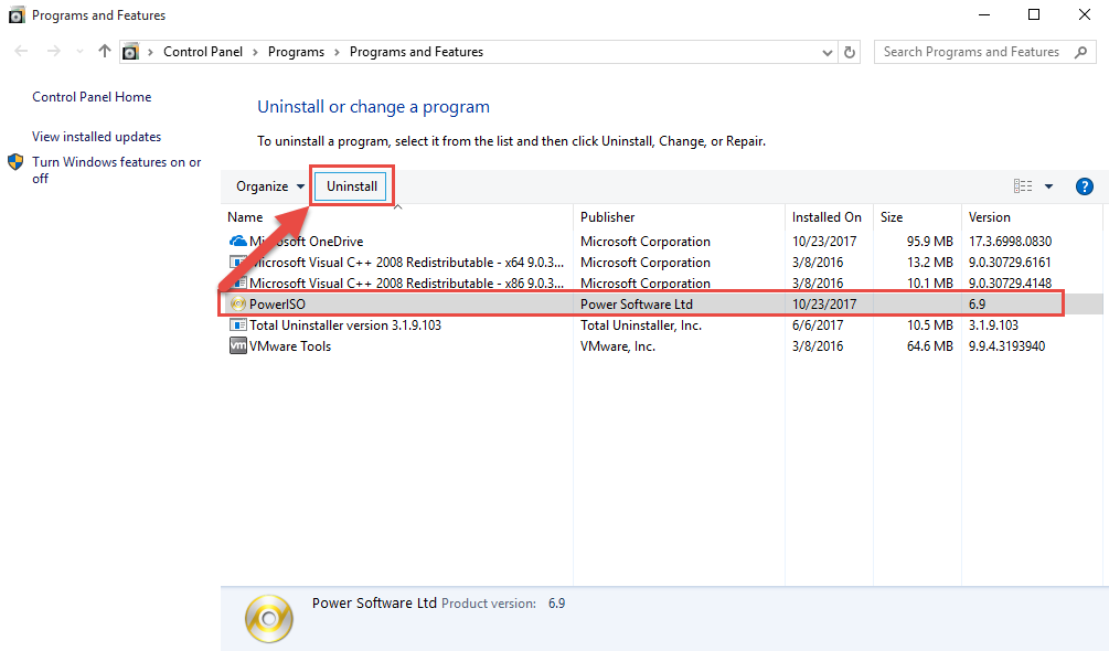 PowerISO uninstall guides