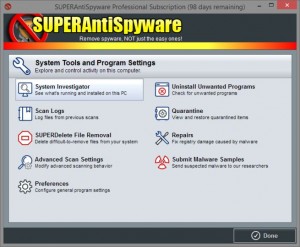 Avinstaller SuperAntiSpyware Free Edition 