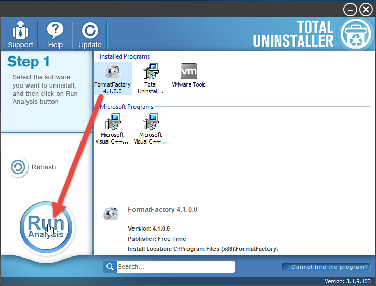 uninstall FormatFactory with TU