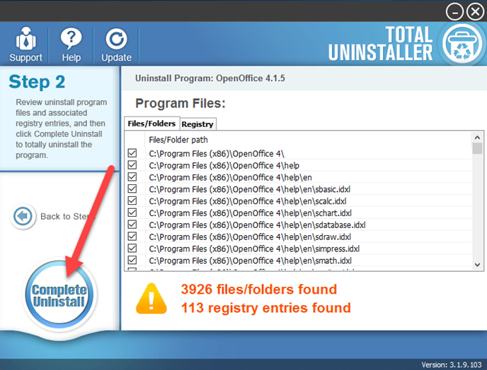 open office uninstall