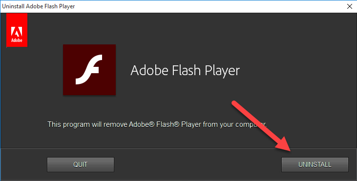 remove Adobe Flash Player manually