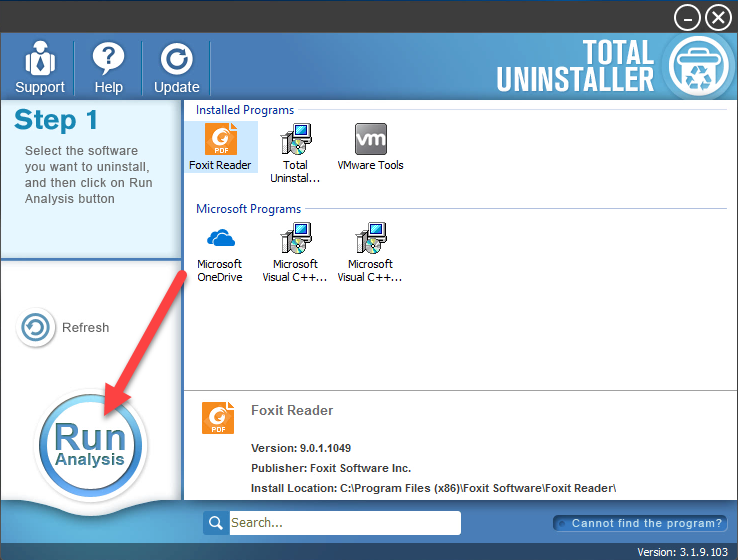 uninstall Foxit Reader