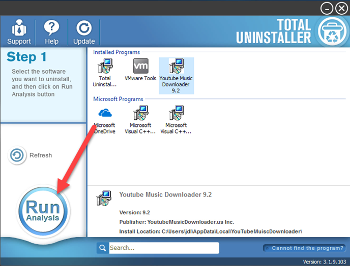 uninstall YouTube Music Downloader