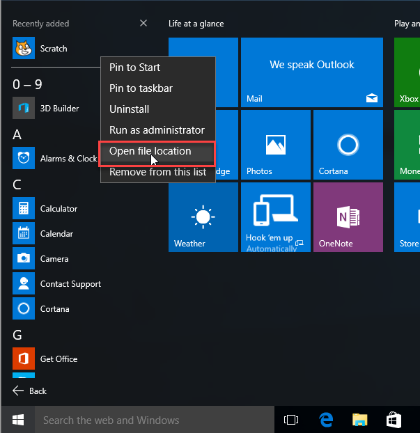 open_file_location_Scratch
